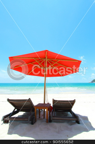Beach chair Beach chair stock photo, Beach chair color orange by kamonrat