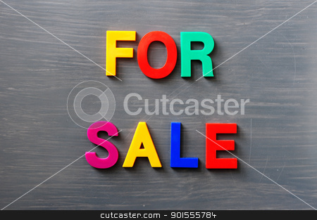 To use this stock image in your creative project, please select the size you need over to the right and click the "Add to Cart" button.
Your downloaded image will come with the Cutcaster watermark removed so don’t worry about the watermark you see on this page. For sale stock photo, Words of For sale made of colorful letters on a gray board by John Young