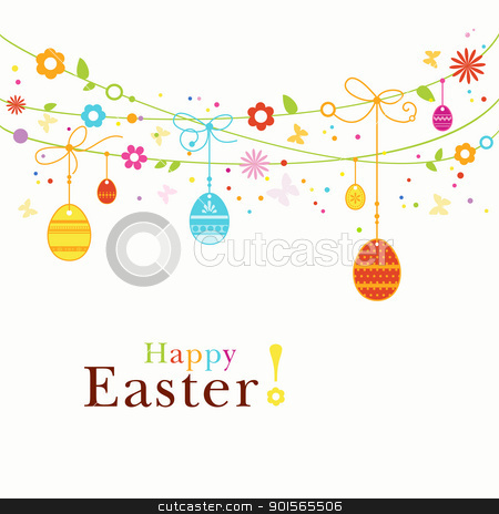 To use this stock image in your creative project, please select the size you need over to the right and click the "Add to Cart" button.
Your downloaded image will come with the Cutcaster watermark removed so don’t worry about the watermark you see on this page. Colorful Happy Easter border stock vector clipart, Hanging Easter eggs, flowers, butterflies and colorful dot forming a happy, colorful border with space for your text. Great for the coming Easter celebration by Ina Wendrock