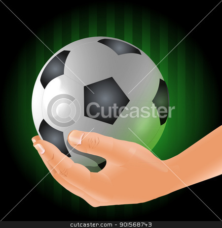 To use this stock image in your creative project, please select the size you need over to the right and click the "Add to Cart" button.
Your downloaded image will come with the Cutcaster watermark removed so don’t worry about the watermark you see on this page. Soccer player holds a ball stock photo, Soccer player male holding glossy football ball vector illustration by Ekaterina
