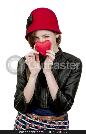 To use this stock image in your creative project, please select the size you need over to the right and click the "Add to Cart" button.
Your downloaded image will come with the Cutcaster watermark removed so don’t worry about the watermark you see on this page. Valentines Day Heart Woman stock photo, A beautiful young woman holding a Valentines Day heart by Robert Byron