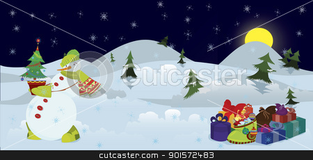 To use this stock image in your creative project, please select the size you need over to the right and click the "Add to Cart" button.
Your downloaded image will come with the Cutcaster watermark removed so don’t worry about the watermark you see on this page. Snowman and Christmas tree in the pot banner stock vector clipart, Snow man with Christmas tree in the pot banner
by Zebra-Finch
