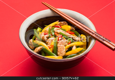Fried Chicken with capsicum on red table cloth Fried Chicken with capsicum on red table cloth stock photo, Fried Chicken with capsicum on red table cloth shoot in a studio by Ulrich Schade
