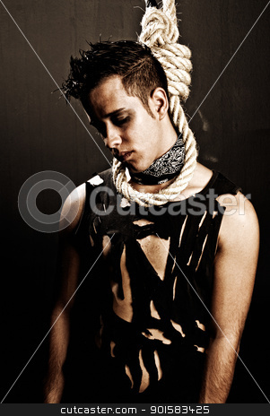 Young man hanged grunge style dark dead concept Young man hanged grunge style dark dead concept stock photo, Young man hanged grunge style dark dead concept by Daniel Garcia Mata