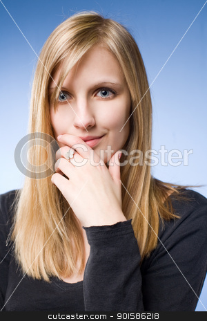 To use this stock image in your creative project, please select the size you need over to the right and click the "Add to Cart" button.
Your downloaded image will come with the Cutcaster watermark removed so don’t worry about the watermark you see on this page. Thoughtful young blond woman. stock photo, Closeup portrait of a thoughtful young blond woman. by exvivo