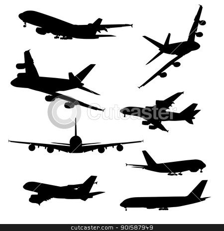 To use this stock image in your creative project, please select the size you need over to the right and click the "Add to Cart" button.
Your downloaded image will come with the Cutcaster watermark removed so don’t worry about the watermark you see on this page. Airplane silhouettes stock photo, Airplane silhouettes, black isolated on white background
by lkeskinen
