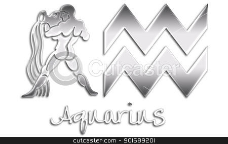 Aquarius Zodiac Signs - Chrome Aquarius Zodiac Signs - Chrome stock photo, zodiac signs by StacyO