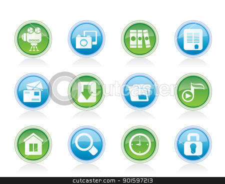 Computer and website icons Computer and website icons stock vector clipart, Computer and website icons - vector icon set by Stoyan Haytov