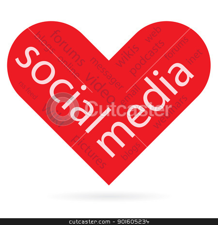 Heart symbol as social media concept heart symbol as social media concept stock vector clipart, Abstract heart symbol as social media concept, vector illustration. by antkevyv
