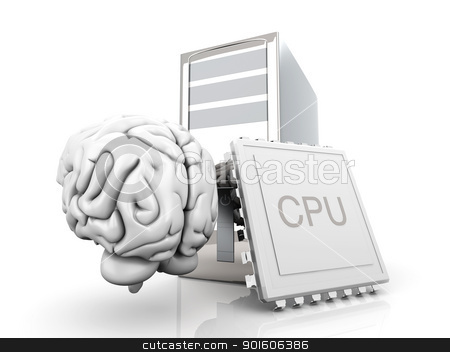 To use this stock image in your creative project, please select the size you need over to the right and click the "Add to Cart" button.
Your downloaded image will come with the Cutcaster watermark removed so don’t worry about the watermark you see on this page. Artificial Intelligence stock photo, Artificial Intelligence Symbol. 3D rendered Illsutration. Isolated on white. by Michael Osterrieder