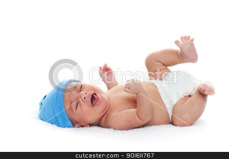 Crying baby Crying baby stock photo, A native american newborn baby boy crying by Steve Mcsweeny