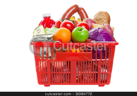 Shopping basket Shopping basket stock photo, A shopping basket full of fresh colorful vegetables and fruit isolated on white background
by Steve Mcsweeny