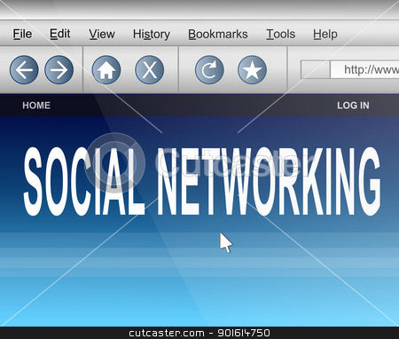 Social networking. Social networking. stock photo, Illustration depicting computer screen shot of an internet browser with a social networking concept. by Samantha Craddock