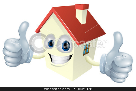 To use this stock image in your creative project, please select the size you need over to the right and click the "Add to Cart" button.
Your downloaded image will come with the Cutcaster watermark removed so don’t worry about the watermark you see on this page. Cartoon House Mascot stock vector clipart, Illustration of a cartoon house mascot giving a double thumbs up by Christos Georghiou