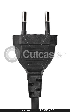Black electric plug black electric plug stock photo, black electric plug isolated on white background by Petr Malyshev