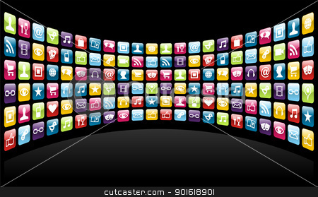 To use this stock image in your creative project, please select the size you need over to the right and click the "Add to Cart" button.
Your downloaded image will come with the Cutcaster watermark removed so don’t worry about the watermark you see on this page. Iphone app icons background stock vector clipart, Smartphone cloud app icon set background. Vector file layered for easy manipulation and customisation. by Cienpies Design