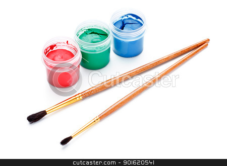 Paint Cans and Brushes Paint Cans and Brushes stock photo, paint cans and brushes isolated on white background by Petr Malyshev