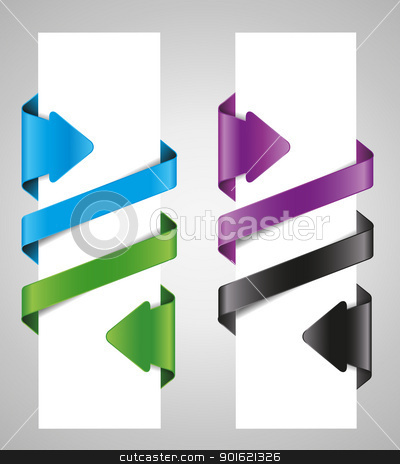 Ribbons ribbons stock vector clipart, designing element set, ribbons and arrows by Miroslava Hlavacova