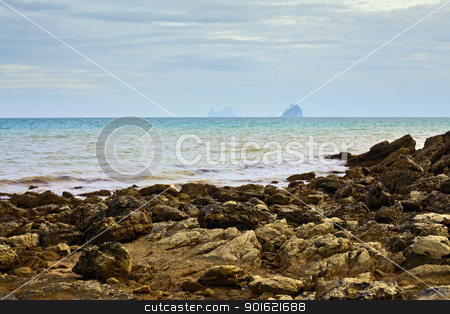 To use this stock image in your creative project, please select the size you need over to the right and click the "Add to Cart" button.
Your downloaded image will come with the Cutcaster watermark removed so don’t worry about the watermark you see on this page. Rocky Shore stock photo, rocky along the beach, Andaman Sea, Thailand by Petr Malyshev