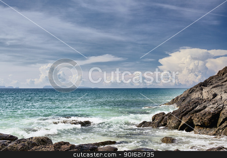 To use this stock image in your creative project, please select the size you need over to the right and click the "Add to Cart" button.
Your downloaded image will come with the Cutcaster watermark removed so don’t worry about the watermark you see on this page. Rocky Shore stock photo, rocky along the beach, Andaman Sea, Thailand by Petr Malyshev