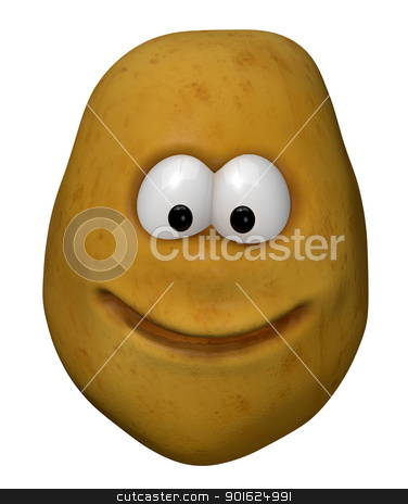 To use this stock image in your creative project, please select the size you need over to the right and click the "Add to Cart" button.
Your downloaded image will come with the Cutcaster watermark removed so don’t worry about the watermark you see on this page. potato face stock photo, funny potato with cartoon face - 3d illustration by J?