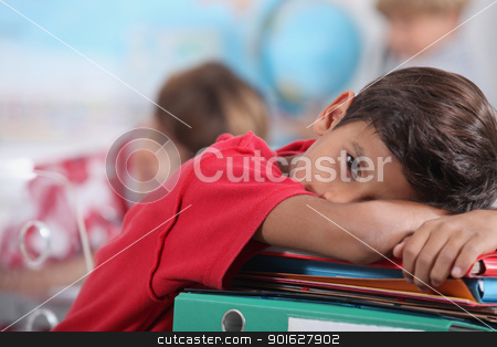 Sleepy boy in classroom sleepy boy in classroom stock photo, sleepy boy in classroom by photography33