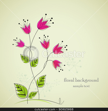 flowers flowers stock vector clipart, separate drawing flowers with space for text by Miroslava Hlavacova