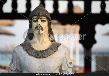 To use this stock image in your creative project, please select the size you need over to the right and click the "Add to Cart" button.
Your downloaded image will come with the Cutcaster watermark removed so don’t worry about the watermark you see on this page. Ancient warrior stock photo, An ancient warrior statue in front of a gate by Daniele Cucchi