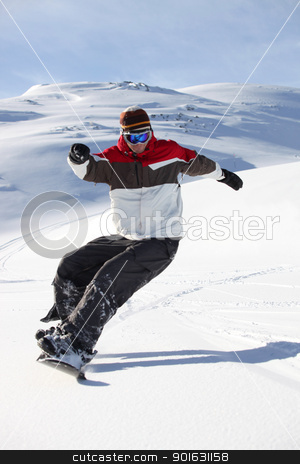 Snowboarder in action Snowboarder in action stock photo, Snowboarder in action by photography33