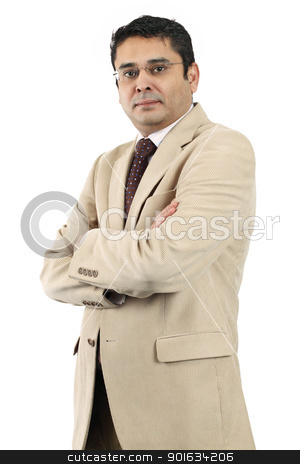 Confident Indian businessman Confident Indian businessman stock photo, A confident attractive Indian businessman in his late thirties with his arms crossed. by © Ron Sumners