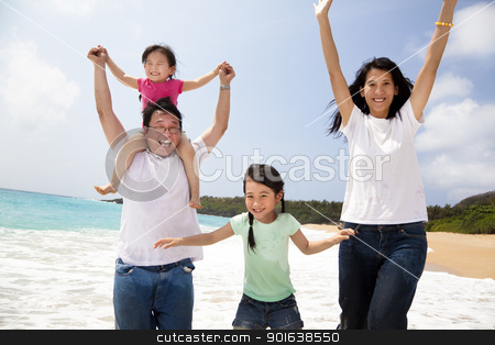 To use this stock image in your creative project, please select the size you need over to the right and click the "Add to Cart" button.
Your downloaded image will come with the Cutcaster watermark removed so don’t worry about the watermark you see on this page. happy asian family jumping on the beach stock photo, happy asian family jumping on the beach by tomwang