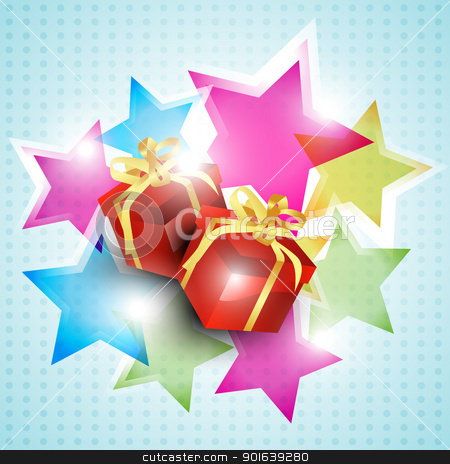 To use this stock image in your creative project, please select the size you need over to the right and click the "Add to Cart" button.
Your downloaded image will come with the Cutcaster watermark removed so don’t worry about the watermark you see on this page. vector gift box stock vector clipart, vector gift box on colorful background by pinnacleanimates