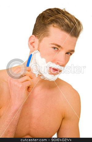 To use this stock image in your creative project, please select the size you need over to the right and click the "Add to Cart" button.
Your downloaded image will come with the Cutcaster watermark removed so don’t worry about the watermark you see on this page. Young man shaving stock photo, Young man shaving by ambrophoto