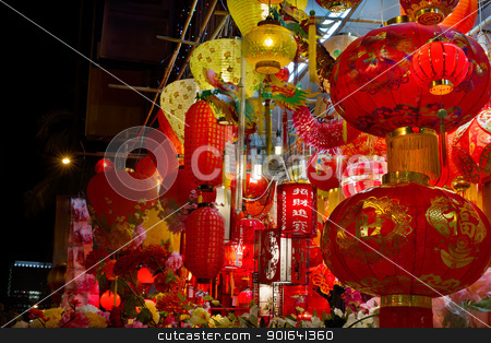 Chinese New Year Lanterns on Storefront Chinese New Year Lanterns on Storefront stock photo, Chinese New Year Lanterns on Storefront along Street in Chinatown by Jit Lim