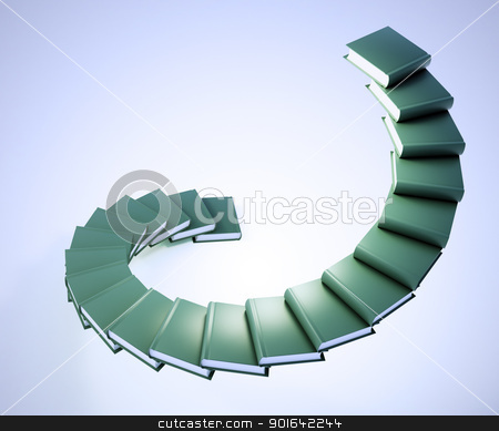 To use this stock image in your creative project, please select the size you need over to the right and click the "Add to Cart" button.
Your downloaded image will come with the Cutcaster watermark removed so don’t worry about the watermark you see on this page. Spiral stairs made out of books stock photo, Spiral stairs made out of books - education progress by Mopic