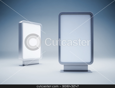 Two blank billboards Two blank billboards stock photo, Two blank vertical billboards by Mopic