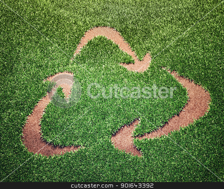 To use this stock image in your creative project, please select the size you need over to the right and click the "Add to Cart" button.
Your downloaded image will come with the Cutcaster watermark removed so don’t worry about the watermark you see on this page. Recycling symbol stock photo, Recycling symbol in a field of grass by Mopic