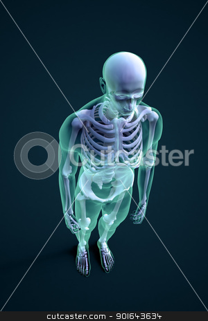 3D rendering of a male figure with visible skeleton structure 3D rendering of a male figure with visible skeleton structure stock photo, 3D rendering of a male figure with visible skeleton structure by Mopic