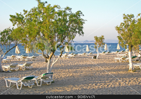 Greece. Kos island. Tigaki beach Greece. Kos island. Tigaki beach stock photo, Greece. Kos island. Tigaki beach in the evening by Morozova Oxana
