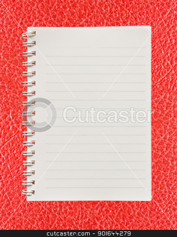 background red leather background red leather stock photo, Blank paper with on red leather background by stoonn