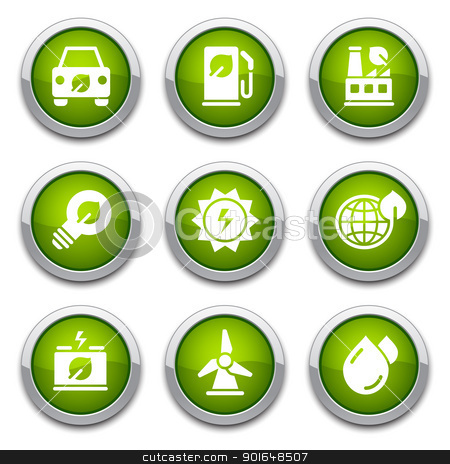 To use this stock image in your creative project, please select the size you need over to the right and click the "Add to Cart" button.
Your downloaded image will come with the Cutcaster watermark removed so don’t worry about the watermark you see on this page. Green ecology buttons stock vector clipart, Green shiny environmental buttons for design by artizarus
