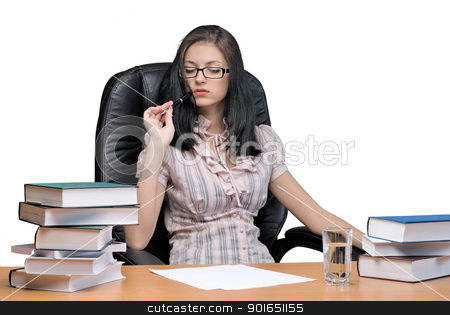 To use this stock image in your creative project, please select the size you need over to the right and click the "Add to Cart" button.
Your downloaded image will come with the Cutcaster watermark removed so don’t worry about the watermark you see on this page. Lady-boss in office stock photo, Young businesswoman sitting on chair in office by Aikon