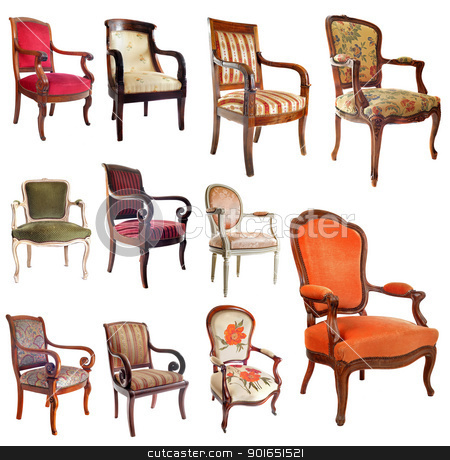 Antique chairs antique chairs stock photo, composite picture with antique chairs in front of white background by Bonzami Emmanuelle