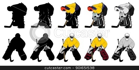 Goal keeper goal keeper stock vector clipart, two types of goal keeper, different shading, by Robert Remen