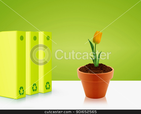 To use this stock image in your creative project, please select the size you need over to the right and click the "Add to Cart" button.
Your downloaded image will come with the Cutcaster watermark removed so don’t worry about the watermark you see on this page. Ecological awareness concept stock photo, Green folders and yellow tulip, Ecological awareness concept by Designsstock