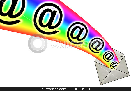 To use this stock image in your creative project, please select the size you need over to the right and click the "Add to Cart" button.
Your downloaded image will come with the Cutcaster watermark removed so don’t worry about the watermark you see on this page. 3D E-Mail Signs from Envelope stock photo, 3D E-Mail Signs in Rainbow from Envelope by Snap2Art
