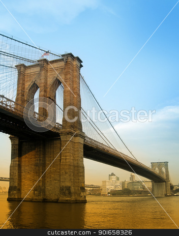 Brooklyn bridge brooklyn bridge stock photo, brooklyn bridge colored photo taken from manhattan by Robert Remen