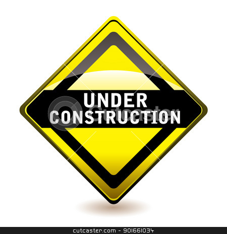 Under construction icon Under construction icon stock vector clipart, Yellow and black under construction website icon with shadow by Michael Travers