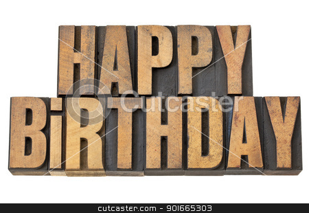 Happy birthday in wood type happy birthday in wood type stock photo, happy birthday greetings - isolated words in vintage letterpress wood type by Marek Uliasz