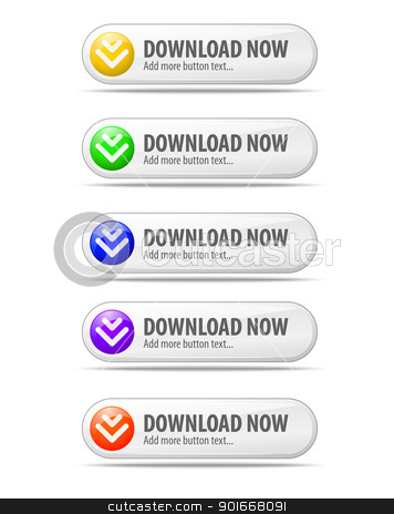 Download button Download button stock vector clipart, Set of glossy download button by vtorous
